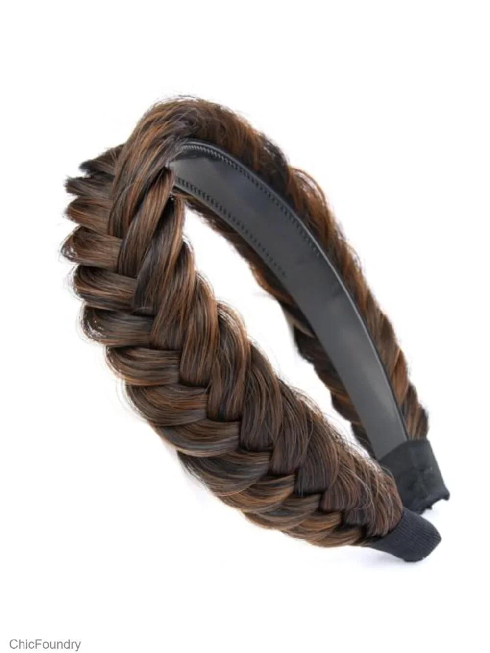 Wide Braided Headband with Tooth for Messy Hair, Adjustable
